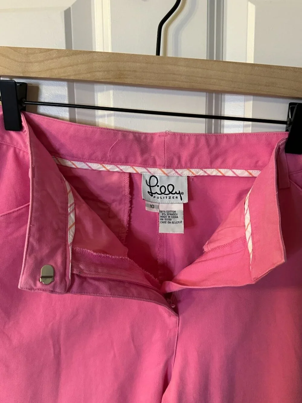 Lilly Pulitzer Pink Crop Straight Leg Pants Size 10 Preppy Coastal